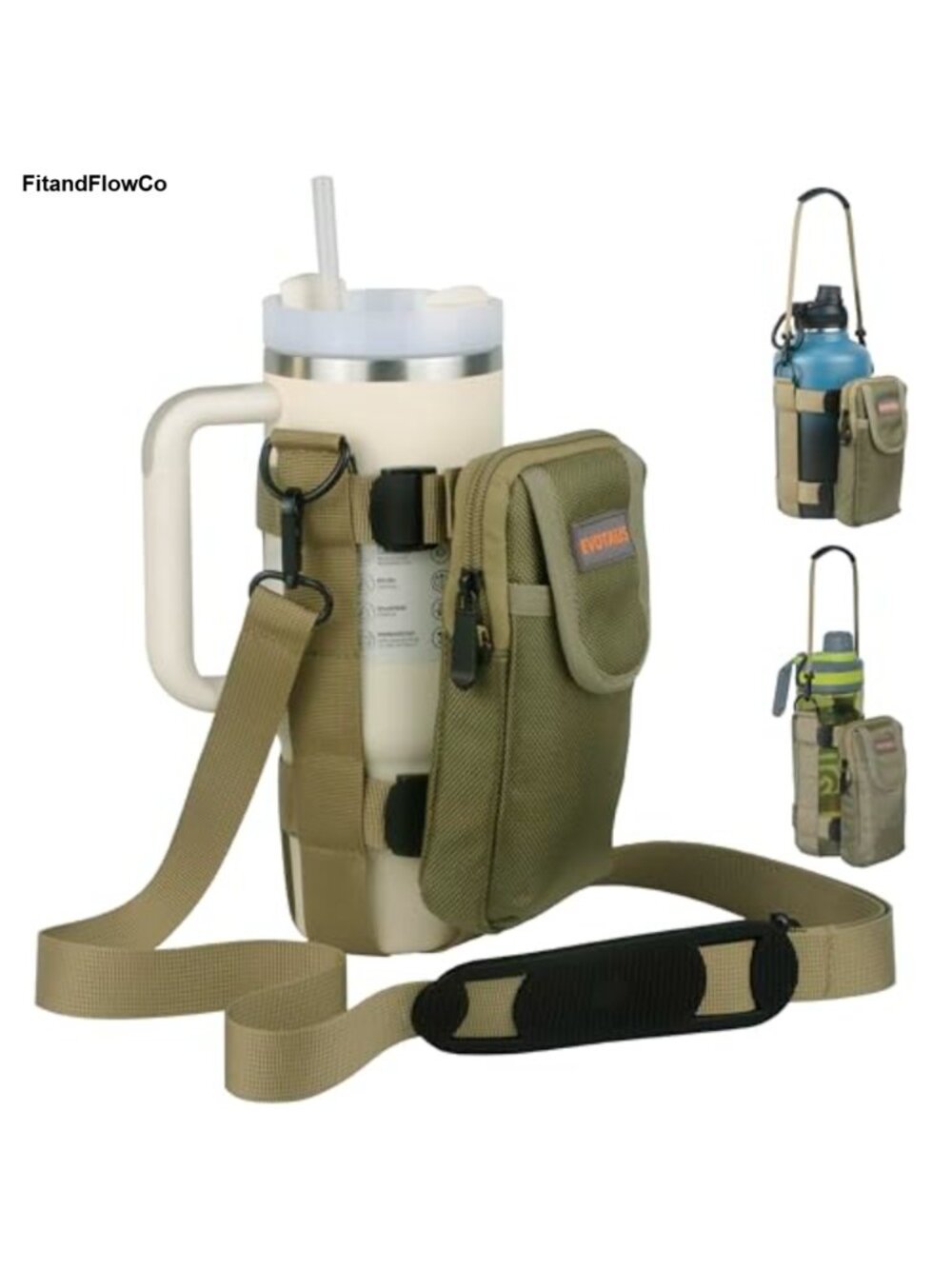 Water Bottle Holder Carrier Sling with Adjustable Strap